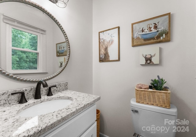 bathroom with vanity and toilet