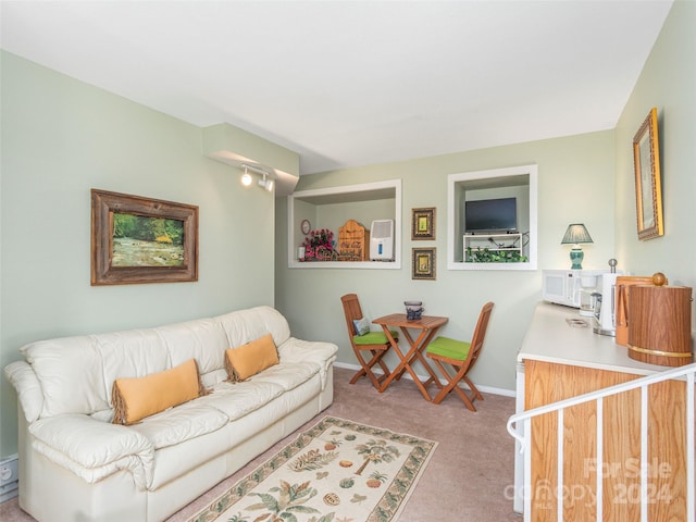 living room with carpet