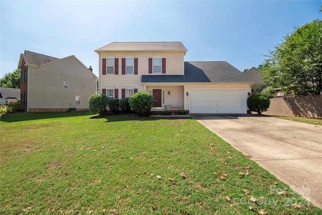 view of front of house with a front lawn