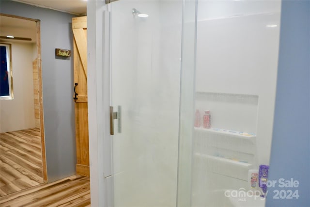 bathroom featuring wood-type flooring