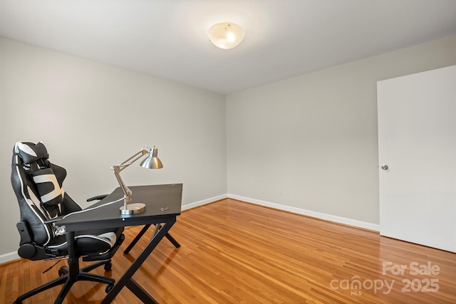 office area featuring hardwood / wood-style floors