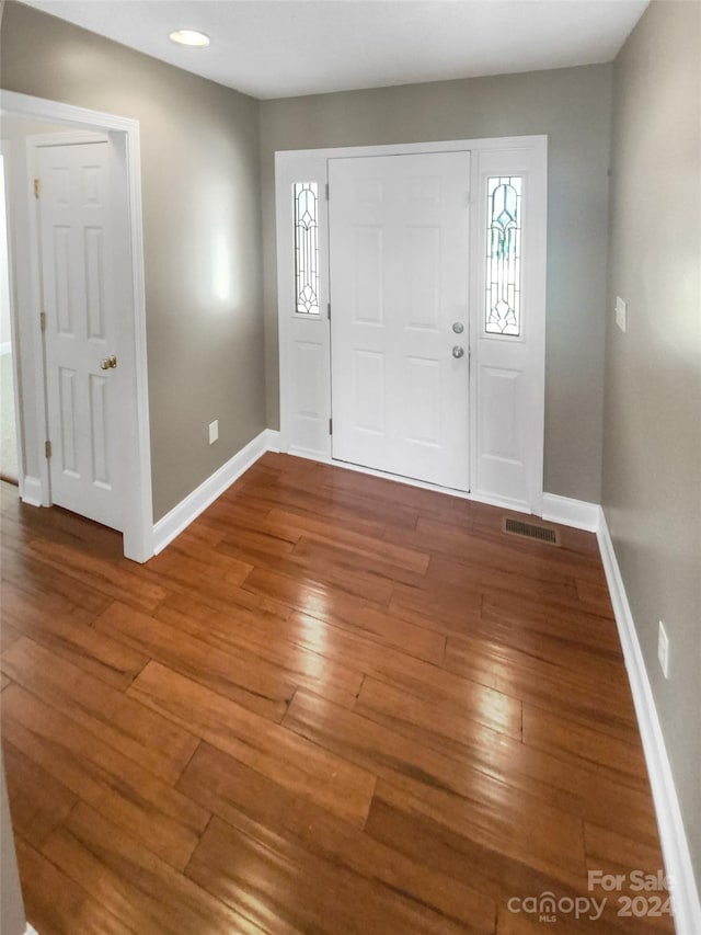 foyer with hardwood / wood-style flooring