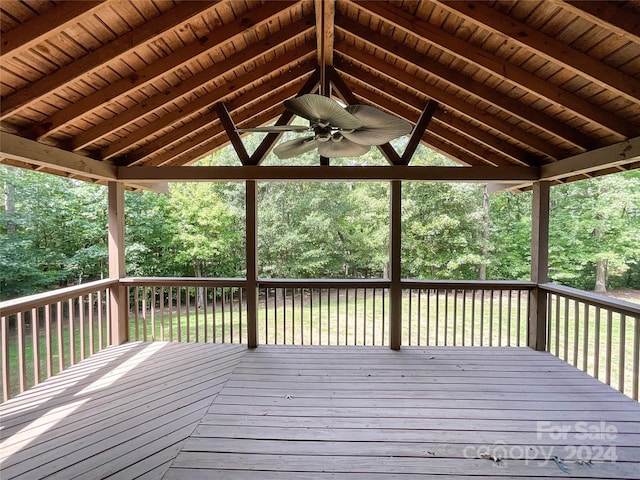 deck with ceiling fan