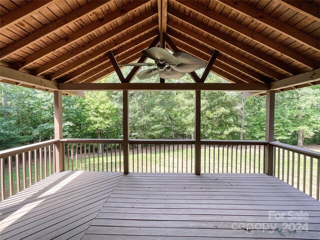 2510 Doster Rd, Monroe, NC 28112 - wooden terrace with ceiling fan