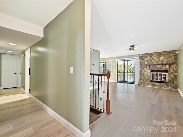 hallway featuring light hardwood / wood-style floors