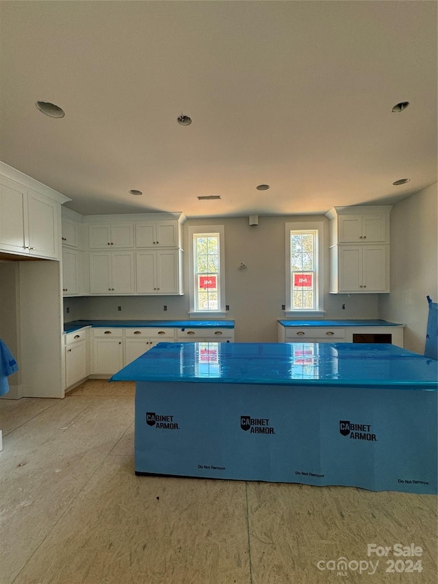 kitchen with white cabinetry