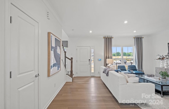 living room featuring hardwood / wood-style floors