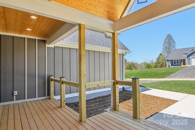 40 Haywood Park Dr, Hendersonville, NC 28791 - wooden deck featuring a lawn