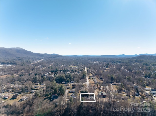 aerial view with a mountain view