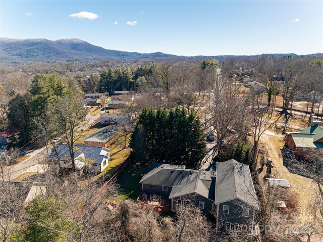 drone / aerial view with a mountain view