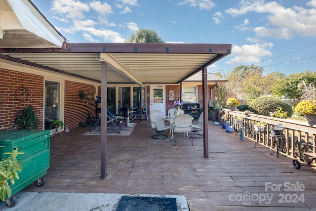 view of patio featuring a deck