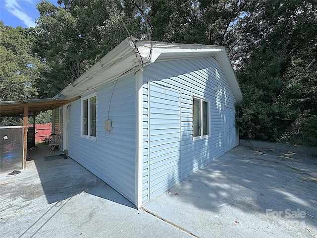 view of garage