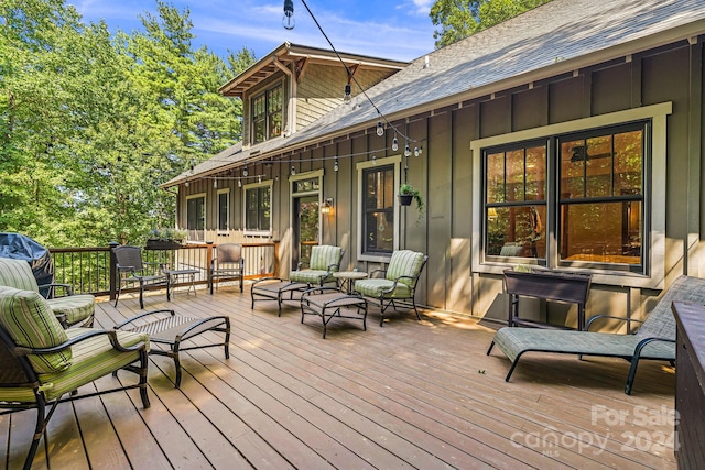 deck with an outdoor living space