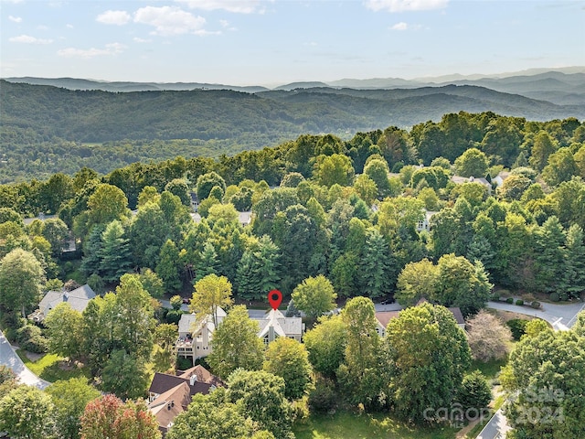 aerial view featuring a mountain view