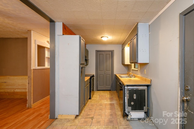 kitchen with black dishwasher and sink