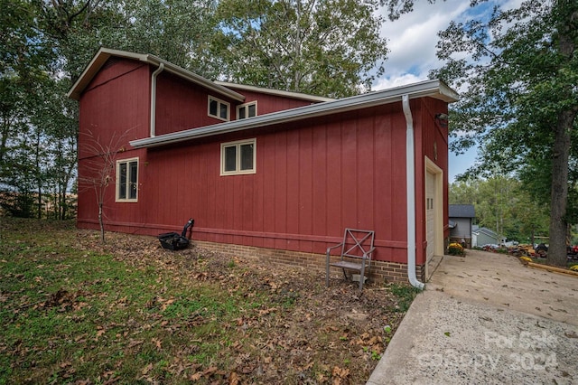 view of home's exterior with a garage