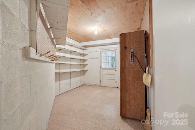 interior space featuring wood ceiling