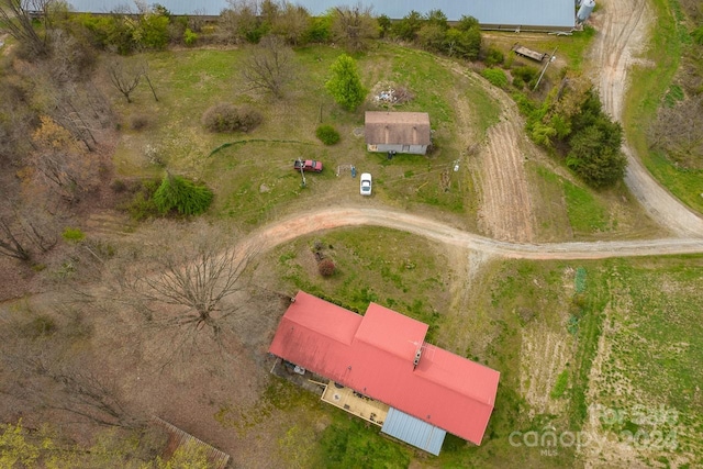 bird's eye view with a rural view