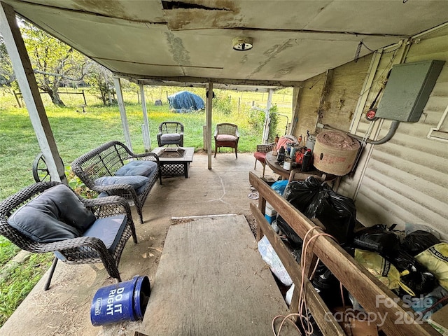 view of patio / terrace featuring an outdoor hangout area