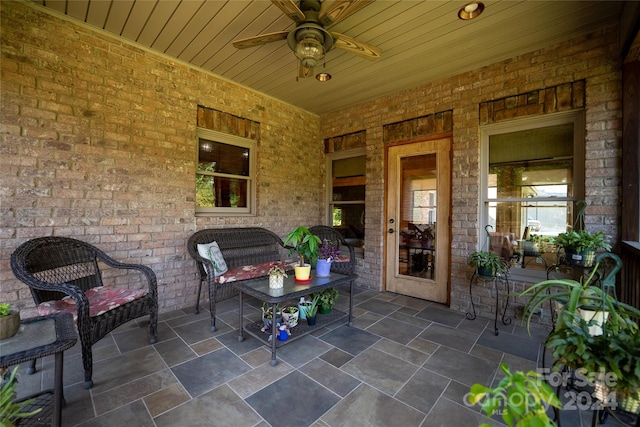 view of patio / terrace with ceiling fan