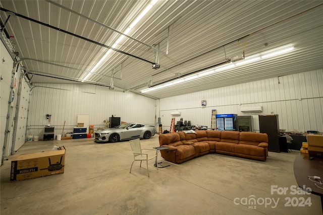 garage with a wall mounted AC