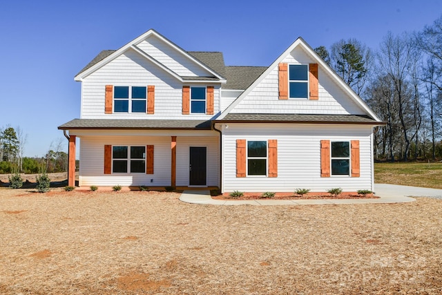 craftsman inspired home with covered porch