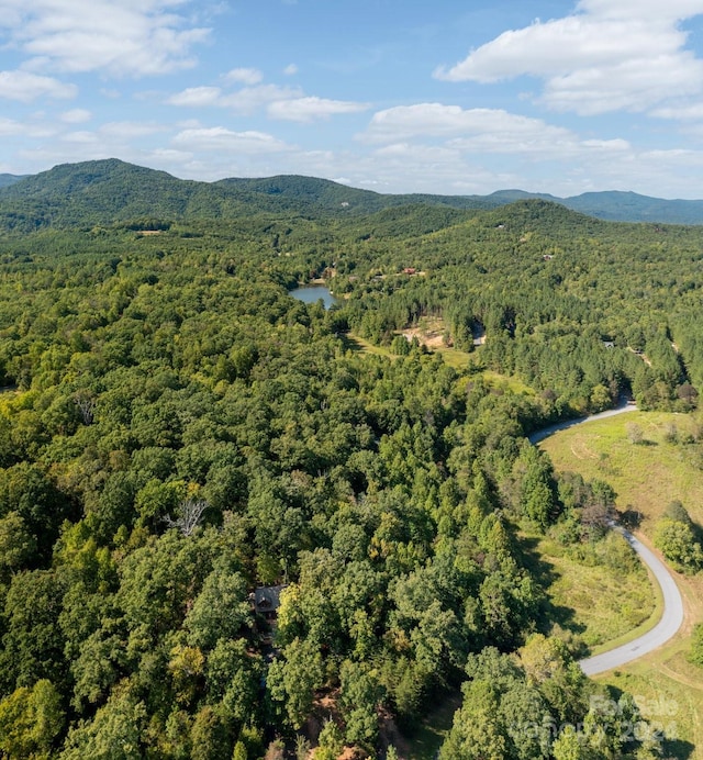 117 Laurel Lakes Pkwy, Lake Lure, NC 28746 - aerial view of a heavily wooded area and a mountain backdrop