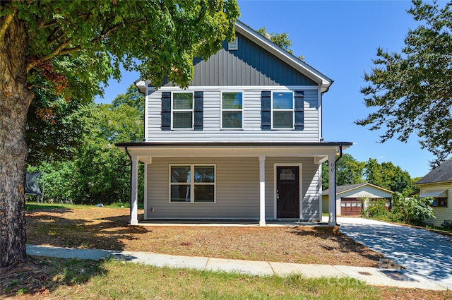 front of property with a porch