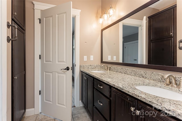 bathroom featuring tile patterned flooring and vanity