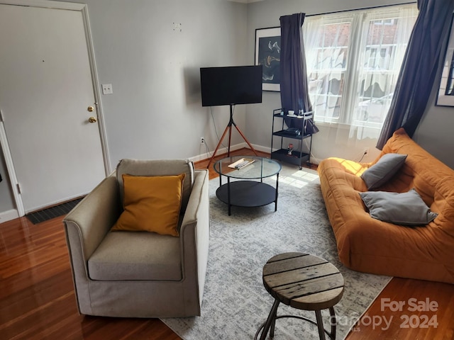 living room featuring hardwood / wood-style floors