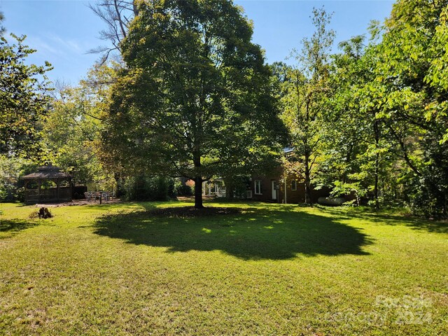 view of yard with a gazebo