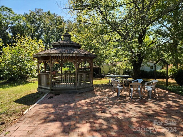 exterior space featuring a gazebo