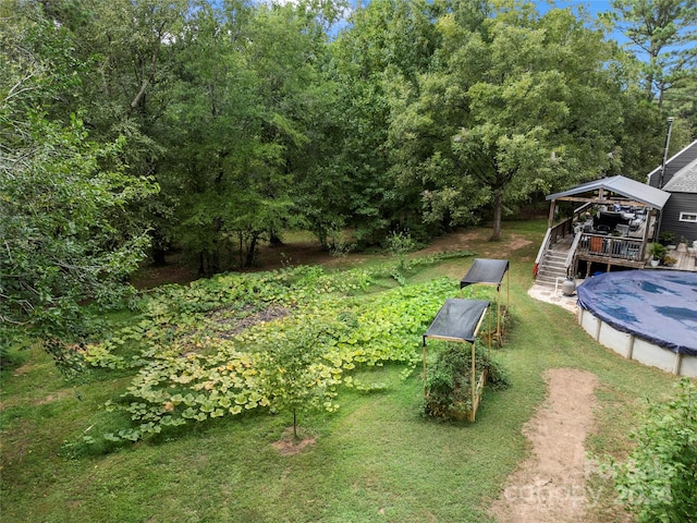 view of yard featuring a deck