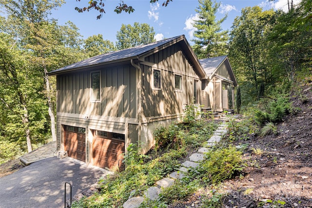 view of home's exterior featuring a garage