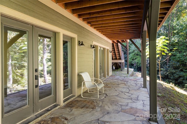 view of patio / terrace featuring french doors