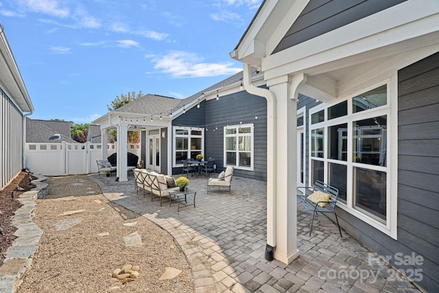 view of patio / terrace with an outdoor living space