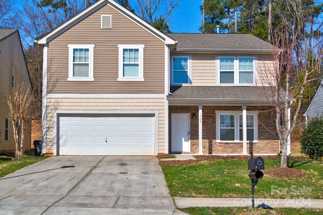 view of property featuring a garage