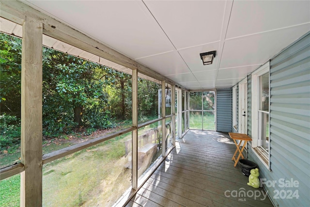 view of unfurnished sunroom