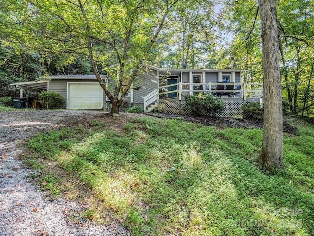 view of front of property featuring a deck