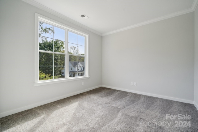 3192 Timber Run Ln, Maiden, NC 28650 - carpeted empty room featuring baseboards, ornamental molding, visible vents, and a healthy amount of sunlight