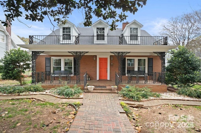 view of front of property with a porch