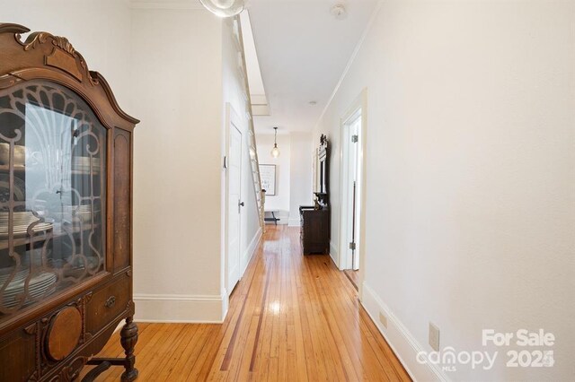 corridor featuring light hardwood / wood-style flooring