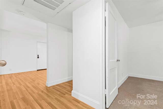 interior space with light hardwood / wood-style flooring