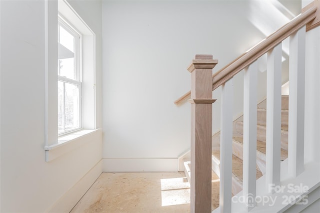 stairway with plenty of natural light