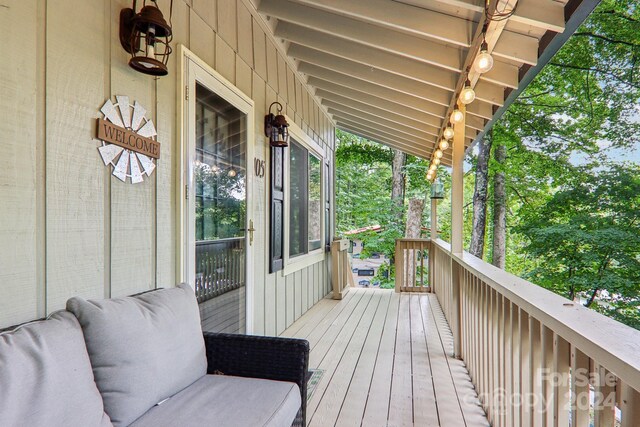 deck with an outdoor living space