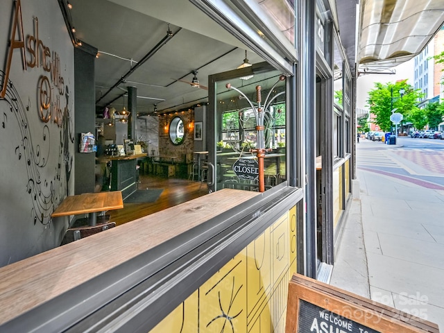 interior space with a community bar