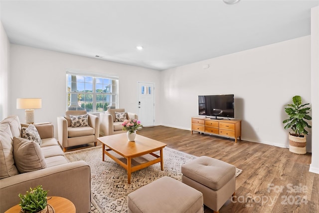 living room featuring hardwood / wood-style flooring