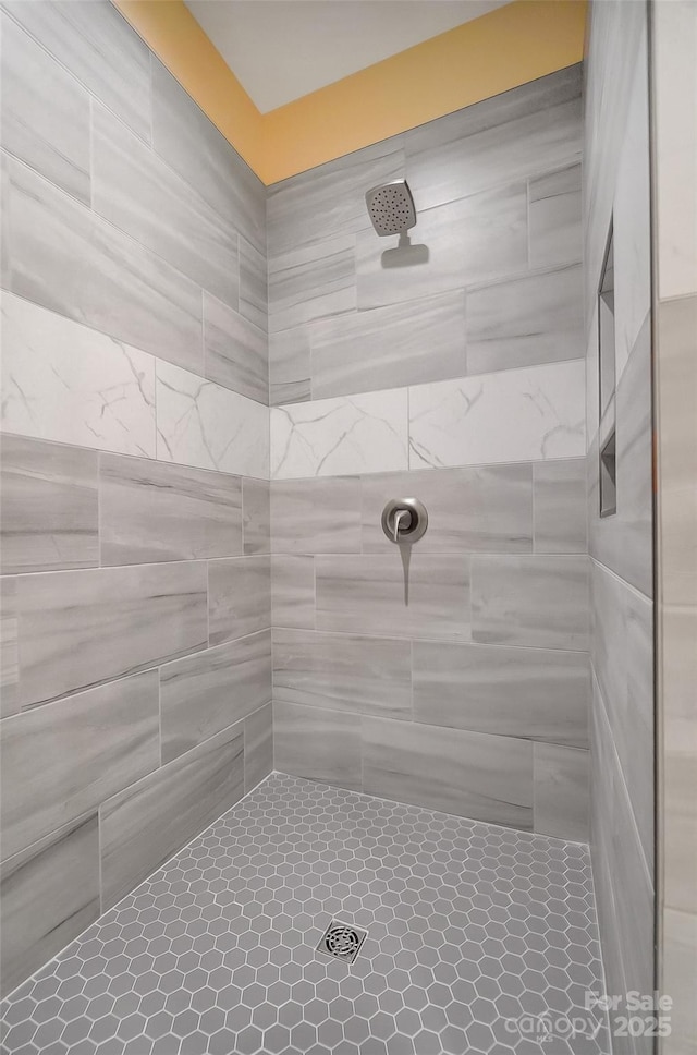 full bathroom with tiled shower