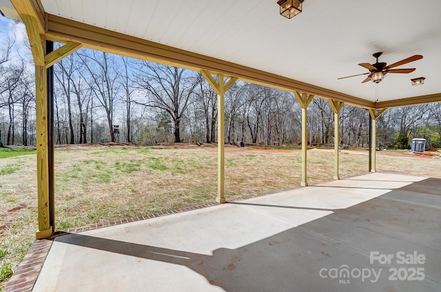 view of patio / terrace featuring a ceiling fan