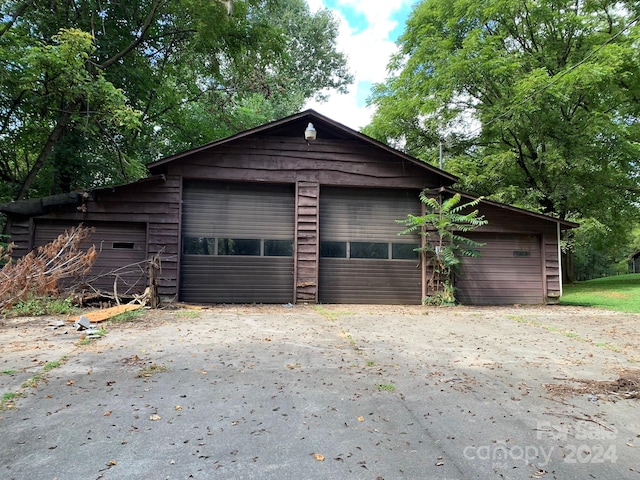 view of garage